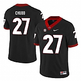 Georgia Bulldogs 27 Nick Chubb Black Nike College Football Jersey Dzhi,baseball caps,new era cap wholesale,wholesale hats